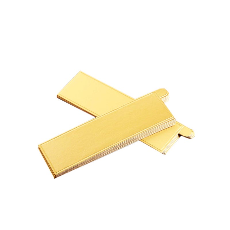 Proshopping 100 pcs 5.12"x1.57" Mini Cake Boards, Long Bar Rectangular Gold Mousse Cardboard Set, Cupcake Base, Dessert Displays Tray, Disposable Paper Coasters, for Wedding Party Cake Pastry Cup - Image 5